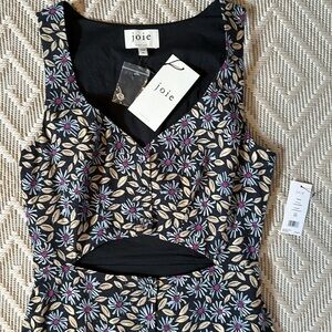 Joie Paige Cotton Midi Dress in Caviar Multi Black *NWT